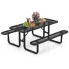 Costway 72" Coated Steel Camping Table With Seats Outdoor Picnic Table & Bench Set For 8 Black 2 Costway 72" Coated Steel Camping Table With Seats Outdoor Picnic Table & Bench Set For 8 Black -Costway GUEST adf18a5b 2e25 4b71 a7ee 4c31418464f4