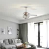 Costway 52'' Ceiling Fan With Light Nickel Plated Color Wooden Blades W/Remote Control