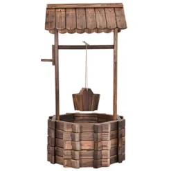 Costway Outdoor Wooden Wishing Well Bucket Flower Plants Planter Patio Garden Home Decor -Costway GUEST ae74a32c c83a 4bb6 9608 d3ecbf0da4b8