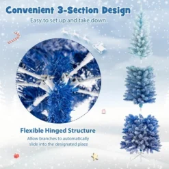 Costway 6/7 FT Blue Gradient Snow Flocked Artificial Christmas Tree With 435/725 Lush Branch Tips 19 Costway 6/7 FT Blue Gradient Snow Flocked Artificial Christmas Tree With 435/725 Lush Branch Tips -Costway GUEST ae90a3b1 4316 46f7 b1a8 3e4babc2800a