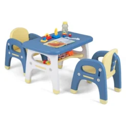Costway Kids Table And 2 Chairs Set Activity Art Desk With Storage Shelf & Building Blocks -Costway GUEST aecc8a6f 4a56 41a1 be4d 2138f2d4d8ed