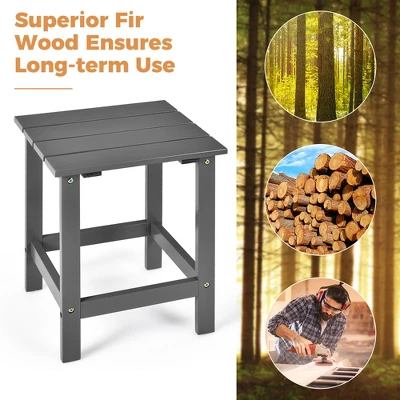 Costway 2PCS Patio Adirondack Chair Side Table Set Solid Wood Garden Deck Grey 7 Costway 2PCS Patio Adirondack Chair Side Table Set Solid Wood Garden Deck Grey - Image 5