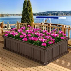 Costway 48''x24'' Raised Garden Bed Rectangle Plant Box Planter Flower Vegetable Brown -Costway GUEST af575a90 2b5a 4728 9009 cd5681da2b52