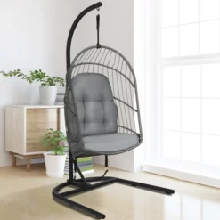 Costway Hanging Wicker Egg Chair W/ Stand Cushion Foldable Outdoor Indoor 22 Costway Hanging Wicker Egg Chair W/ Stand Cushion Foldable Outdoor Indoor -Costway GUEST af7948dc 8a82 4afe a011 317cc4826873