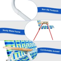 Costway 2-Person Folding Chair With Armrest 661 LBS Load Capacity For Camping Beach -Costway GUEST af8d9c50 8f1e 4cc2 9b67 654d8cd322ff