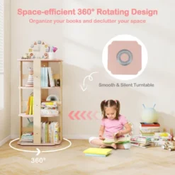 Costway 360° Spinning 3-Tier Kids Book Shelf Tower With 12 Sectors Cute Square Book Stand 15 Costway 360° Spinning 3-Tier Kids Book Shelf Tower With 12 Sectors Cute Square Book Stand -Costway GUEST afdc7a53 bb38 4a5f b8d3 e49716ae26f9