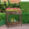Costway 2-Tier Wood Raised Garden Bed Elevated Planter Box For Vegetable, Fruit, Herb