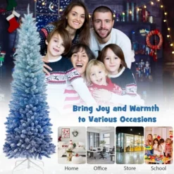 Costway 6/7 FT Blue Gradient Snow Flocked Artificial Christmas Tree With 435/725 Lush Branch Tips 21 Costway 6/7 FT Blue Gradient Snow Flocked Artificial Christmas Tree With 435/725 Lush Branch Tips -Costway GUEST b07b9250 0700 4510 a5bc 054db4f450e9