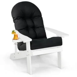 Costway Adirondack Chair HIPS Adirondack Chair With Cup Holder & Cushion Black/Green/Navy/Grey/White/Yellow -Costway GUEST b0c9731f 6d32 4e6d 8db6 6c93d6ecab37