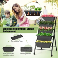 Costway 4 Ft Vertical Raised Garden Bed 5-Tier Planter Box For Patio Balcony Flower Herb -Costway GUEST b0f5e9a9 84c7 47c3 bd34 3b087b0d0fe3 1