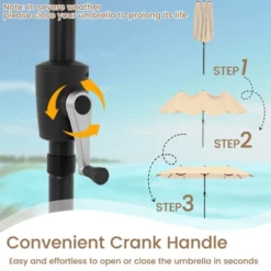 Costway 13 FT Large Patio Umbrella Outdoor Double-Sided Table Market Umbrella For Garden Beige/Brown/Gray/Navy/Orange/Wine -Costway GUEST b1705e72 b028 402f b7f8 a9de641d1b28