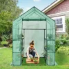 Costway Walk-in Greenhouse 56''x56''x77'' Gardening W/Observation Windows 2 Tier 8 Shelves 2 Costway Walk-in Greenhouse 56''x56''x77'' Gardening W/Observation Windows 2 Tier 8 Shelves -Costway GUEST b1f75dc6 1f20 4416 ba5e 078030d458d8