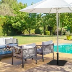 Costway 40 LBS Square Umbrella Base Stand Weighted Patio Market Umbrellas Black -Costway GUEST b27f94ce d006 4b6a a42b ce7e12df95e2