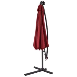 Costway 10' Hanging Solar LED Umbrella Patio Sun Shade Offset Market W/Base Burgundy 16 Costway 10' Hanging Solar LED Umbrella Patio Sun Shade Offset Market W/Base Burgundy -Costway GUEST b2c4d8ac ffe4 4b60 bad5 e746eea1209a