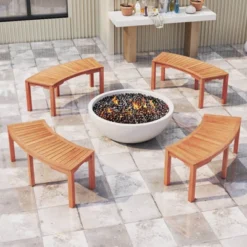 Costway 1/2/4 PCS Outdoor Curved Bench With Slatted Seat Wrap Around Tree Bench 2-Person Seating -Costway GUEST b2c826a7 026b 47fd bfa9 2eb6bfabb526