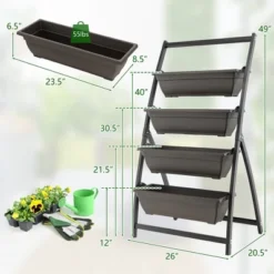 Costway 4 FT 4-Tier Vertical Raised Garden Bed Elevated Planter Box W/4 Container Boxes -Costway GUEST b2daf061 ccea 44eb b6b3 9c89f7f04bef