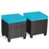 Costway 2PCS Patio Rattan Ottoman Cushioned Seat W/ Foot Rest Turquoise 1 Costway 2PCS Patio Rattan Ottoman Cushioned Seat W/ Foot Rest Turquoise -Costway GUEST b3798810 5853 4d70 ae82 4f0ca2c2a087