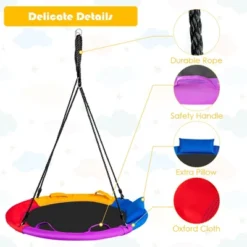 Costway 40'' Saucer Tree Swing Outdoor Round Platform Swing W/ Pillow & Handle -Costway GUEST b396fb5b bf27 420e b884 f124abcc9b39