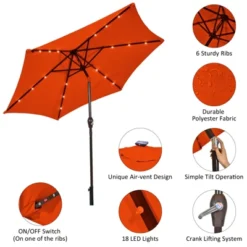 Costway 9FT Patio Solar Umbrella LED Steel Tilt With Crank -Costway GUEST b40ccc07 374c 49fb 9c4b 427c3fbb67ce