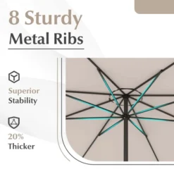 Costway 12 FT Patio Umbrella Outdoor Market Umbrella With Crank Handle 8 Sturdy Ribs Coffee/Beige/Red/Navy/Gray 20 Costway 12 FT Patio Umbrella Outdoor Market Umbrella With Crank Handle 8 Sturdy Ribs Coffee/Beige/Red/Navy/Gray -Costway GUEST b40d644e 5c00 4bbb a846 30075a478afb