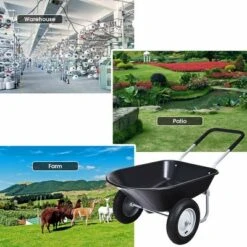 Costway 2 Tire Wheelbarrow Cart Heavy-duty Dolly Utility Cart Black -Costway GUEST b444526d 3899 49a8 93b4 6231409380df