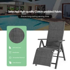 Costway Outdoor Foldable Reclining Padded Chair Aluminum Frame Adjustable -Costway GUEST b49ede1c f3dd 4126 b03f 2aea790948d7