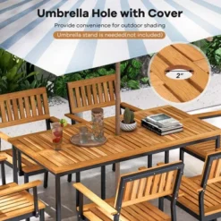 Costway 7 PCS Outdoor Dining Set For 6 With Metal Frame Umbrella Hole For Garden Porch -Costway GUEST b4b02dc9 5579 4f64 a5f7 c949b36b2813