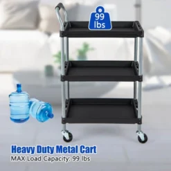 Costway 3 Layer Utility Rolling Tool Cart With Lockable Universal Wheels Ergonomic Handle -Costway GUEST b537ae51 a9f4 4933 8aac 67e8a542e3dd
