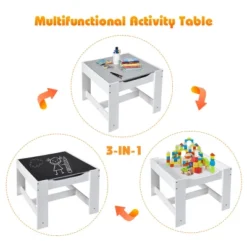 Costway Kids Table Chairs Set With Storage Boxes Blackboard Whiteboard Drawing GreyNature 17 Costway Kids Table Chairs Set With Storage Boxes Blackboard Whiteboard Drawing GreyNature -Costway GUEST b5538307 d289 432b 979e 1eff09a62cb2