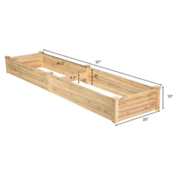 Costway Wooden Vegetable Raised Garden Bed Backyard Patio Grow Flowers Planter