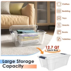 Costway 12 Pack Latch Stack Storage Box Tubs Bins Latches Handles -Costway GUEST b5e20b28 f52c 45c4 901e c3abc4456490