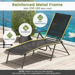 Costway 2 Piece Patio Folding Chaise Lounge Chairs With 6-Level Backrest Reclining Chairs Tan/Black/Grey 19 Costway 2 Piece Patio Folding Chaise Lounge Chairs With 6-Level Backrest Reclining Chairs Tan/Black/Grey -Costway GUEST b5e77b04 f624 4949 a0f0 a5f38c098fa9