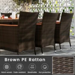 Costway 9PCS Patio Rattan Dining Set Armrest Cushioned Chair With Acacia Wood Table, 1.96" Umbrella Hole 18 Costway 9PCS Patio Rattan Dining Set Armrest Cushioned Chair With Acacia Wood Table, 1.96" Umbrella Hole -Costway GUEST b67129f3 20a8 4367 bb83 01228ca9b63f