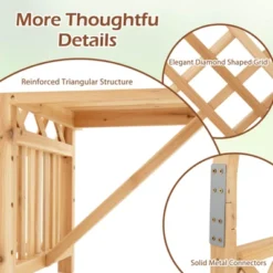 Costway Garden Bench Arbor Arch With Love Seat 2 Trellises & Planting Box To Grow Grapes -Costway GUEST b6771573 f2ca 4fd9 92e2 9c9d3267d785