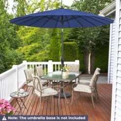 Costway 9 FT Patio Round Market Umbrella With Push Button Tilt, Crank Handle, Vented Top Tan/Navy/Wine/Turquoise -Costway GUEST b6af8476 1698 4d53 b7f4 d452eff7f0ae
