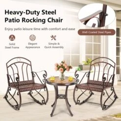 Costway Patio Rocking Chair Art Scroll Rocker Backrest Armrests Antique Copper Backyard 16 Costway Patio Rocking Chair Art Scroll Rocker Backrest Armrests Antique Copper Backyard -Costway GUEST b6c0b349 7d5c 4bb9 abde 00a3e951917e