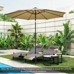 Costway 10 FT 112 LED Solar-Lighted Patio Table Market Umbrella Crank Tilt Outdoor Beige/Coffee/Navy/Wine 17 Costway 10 FT 112 LED Solar-Lighted Patio Table Market Umbrella Crank Tilt Outdoor Beige/Coffee/Navy/Wine -Costway GUEST b6e53a07 ef0e 431b bf6c fe46ea3f714e