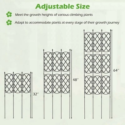 Costway 1/2 PCS 58" X 73" Garden Trellis For Climbing Plants Rustproof Metal Plant Support Frame 8 Costway 1/2 PCS 58" X 73" Garden Trellis For Climbing Plants Rustproof Metal Plant Support Frame - Image 6