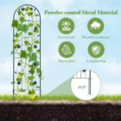 Costway 4 Pack Rustproof Metal Garden Trellis 71" X 20" Wire Lattice Panel For Patio Green/White 18 Costway 4 Pack Rustproof Metal Garden Trellis 71" X 20" Wire Lattice Panel For Patio Green/White -Costway GUEST b720561d eb7e 4ad4 a637 55d77dd9d700