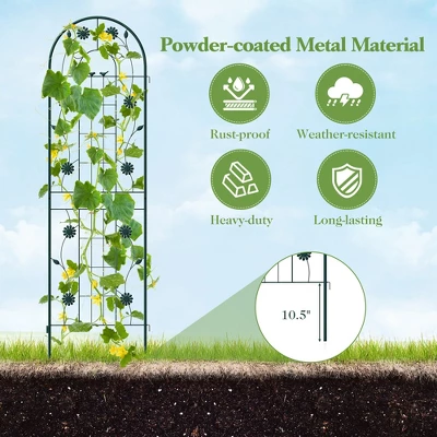 Costway 4 Pack Rustproof Metal Garden Trellis 71" X 20" Wire Lattice Panel For Patio Green/White 9 Costway 4 Pack Rustproof Metal Garden Trellis 71" X 20" Wire Lattice Panel For Patio Green/White - Image 7