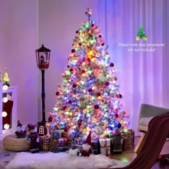 Costway 6/7.5/9 FT Artificial Christmas Tree With 360° Quick Power Connector 598/1086/1714 Pine Needles