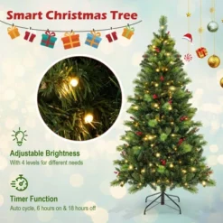 Costway 6FT/7FT/8FT Pre-Lit Artificial Christmas Tree 9 Lighting Modes With 300/400/500 LED Lights & Timer -Costway GUEST b7c77133 06a3 4f0c 940d a7a2a27202d8