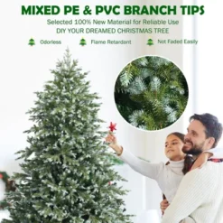 Costway 7ft Artificial Christmas Spruce Hinged Tree W/ 1260 Mixed PE & PVC Tips 16 Costway 7ft Artificial Christmas Spruce Hinged Tree W/ 1260 Mixed PE & PVC Tips -Costway GUEST b7f3418e c73e 44e9 b50f 0534907138b6