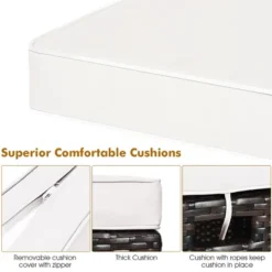 Costway 2PCS Patio Rattan Ottoman Cushioned Seat Beige -Costway GUEST b7f958b2 648c 4371 8ac6 a3eda38fe592