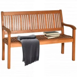 Costway 50'' Two Person Outdoor Garden Bench Loveseat Porch Chair Solid Wood W/Armrest -Costway GUEST b80f1689 c3b7 4bb9 a740 db29b4711e80