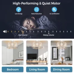 20'' Caged Bladeless Ceiling Fan With Light Reversible Motor & Remote Control -Costway GUEST b81d6816 f6bc 4f3d 8902 d5d310a2cb5e