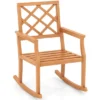 Costway 1/2 PCS Teak Wood Rocking Chair With Backrest And Slatted Seat Backyard And Lawn -Costway GUEST b8a0f0ea 883b 4e3b 91e0 b88984266e7d