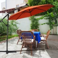 Costway 10FT Patio Offset Umbrella Solar LED 360degrees Rotation Orange 13 Costway 10FT Patio Offset Umbrella Solar LED 360degrees Rotation Orange -Costway GUEST b8c2e79c 6e9d 4af8 86a8 85c71df2ab2d