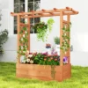 Costway 1/2 PCS Wooden Raised Garden Bed With Trellis & Hanging Roof Drainage Elevated Planter Box -Costway GUEST b8e0ba65 48ac 42c2 a277 9eaaba99f2ab