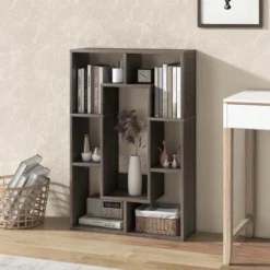 Costway 7-Cube Geometric Bookshelf With Anti-Toppling Device Modern Open Bookcase White/Black/Oak/Rustic Brown/Natural/Grey 16 Costway 7-Cube Geometric Bookshelf With Anti-Toppling Device Modern Open Bookcase White/Black/Oak/Rustic Brown/Natural/Grey -Costway GUEST b8ef0e23 2a91 4c5a 9c60 eb30b656faf2
